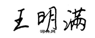 王正良王明满行书个性签名怎么写
