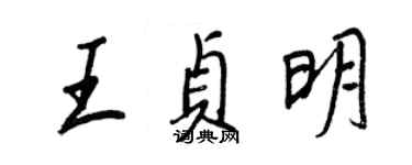 王正良王贞明行书个性签名怎么写
