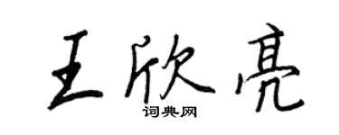 王正良王欣亮行书个性签名怎么写