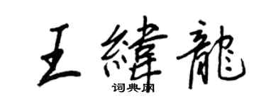 王正良王纬龙行书个性签名怎么写