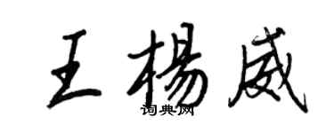 王正良王杨威行书个性签名怎么写