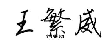 王正良王繁威行书个性签名怎么写