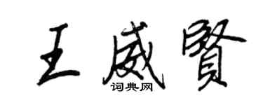 王正良王威贤行书个性签名怎么写