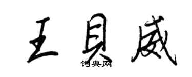 王正良王贝威行书个性签名怎么写