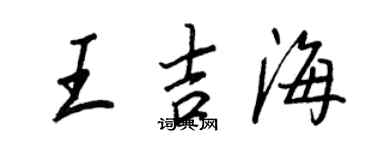 王正良王吉海行书个性签名怎么写