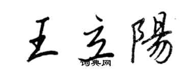 王正良王立阳行书个性签名怎么写