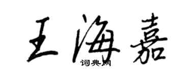 王正良王海嘉行书个性签名怎么写