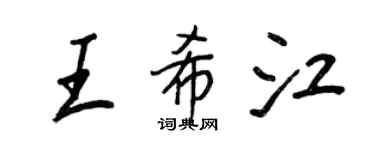 王正良王希江行书个性签名怎么写