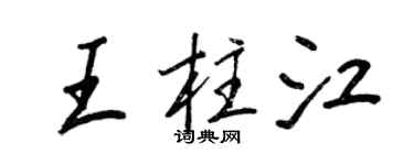 王正良王柱江行书个性签名怎么写
