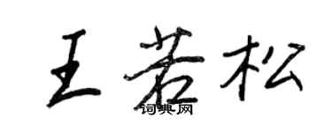 王正良王若松行书个性签名怎么写