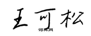 王正良王可松行书个性签名怎么写