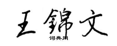 王正良王锦文行书个性签名怎么写