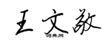王正良王文敬行书个性签名怎么写