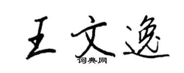 王正良王文逸行书个性签名怎么写