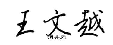 王正良王文越行书个性签名怎么写