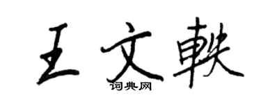 王正良王文轶行书个性签名怎么写