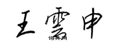 王正良王云申行书个性签名怎么写
