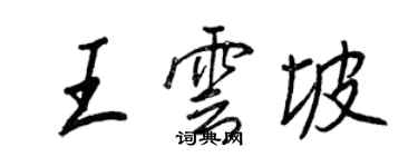 王正良王云坡行书个性签名怎么写