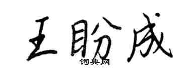 王正良王盼成行书个性签名怎么写