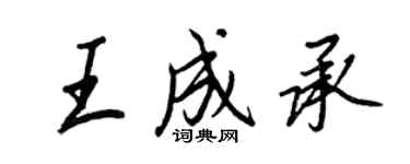 王正良王成承行书个性签名怎么写