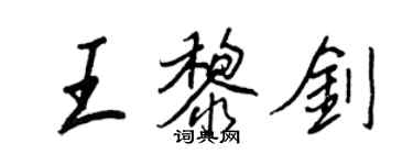 王正良王黎剑行书个性签名怎么写