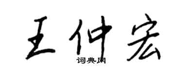 王正良王仲宏行书个性签名怎么写