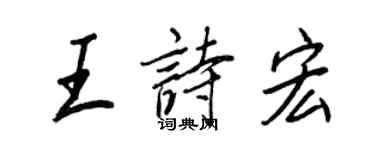 王正良王诗宏行书个性签名怎么写