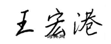 王正良王宏港行书个性签名怎么写