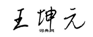王正良王坤元行书个性签名怎么写