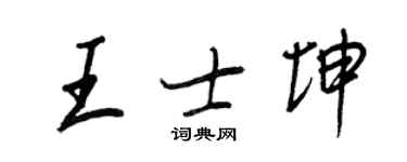 王正良王士坤行书个性签名怎么写