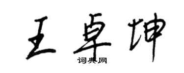 王正良王卓坤行书个性签名怎么写