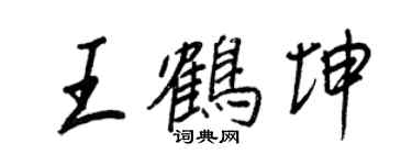 王正良王鹤坤行书个性签名怎么写