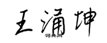 王正良王涌坤行书个性签名怎么写