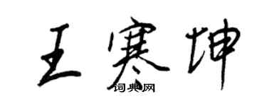 王正良王寒坤行书个性签名怎么写