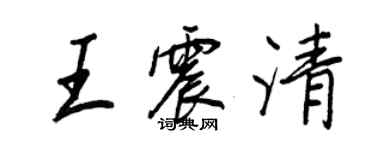 王正良王震清行书个性签名怎么写