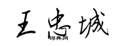 王正良王忠城行书个性签名怎么写