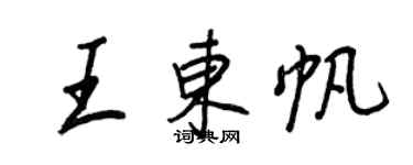 王正良王东帆行书个性签名怎么写