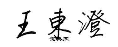王正良王东澄行书个性签名怎么写