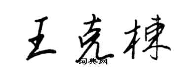 王正良王克栋行书个性签名怎么写
