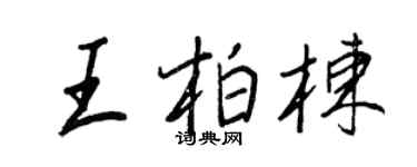 王正良王柏栋行书个性签名怎么写