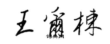 王正良王尔栋行书个性签名怎么写