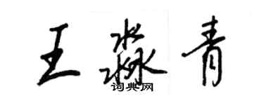 王正良王淼青行书个性签名怎么写