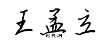 王正良王孟立行书个性签名怎么写