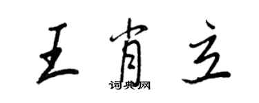 王正良王肖立行书个性签名怎么写