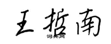 王正良王哲南行书个性签名怎么写