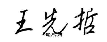 王正良王先哲行书个性签名怎么写
