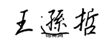 王正良王逊哲行书个性签名怎么写