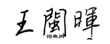 王正良王闽晖行书个性签名怎么写