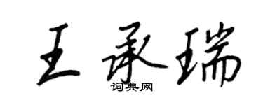 王正良王承瑞行书个性签名怎么写