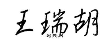 王正良王瑞胡行书个性签名怎么写